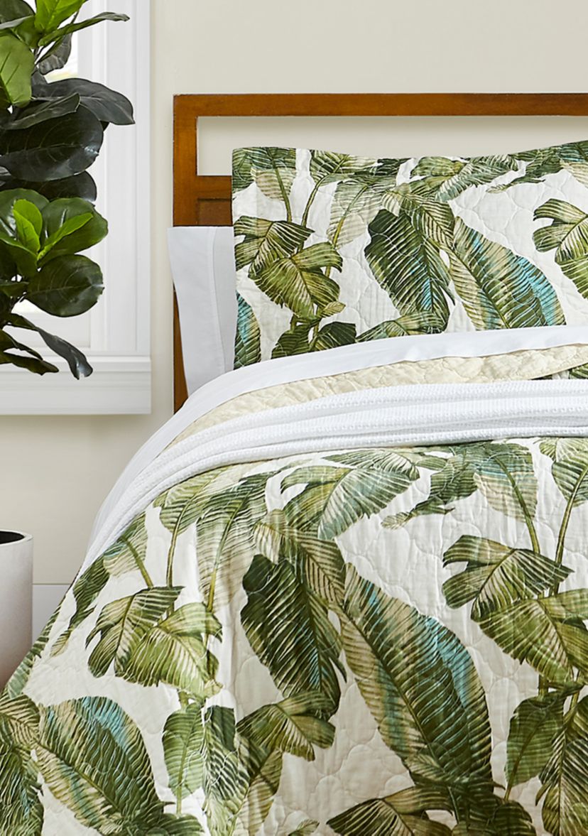 Fiesta Palms 2-Piece Floral Cotton Quilt Set