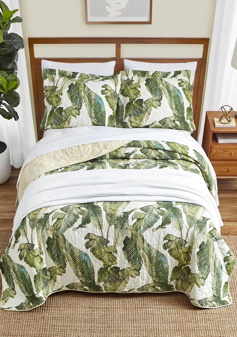 Fiesta Palms 2-Piece Floral Cotton Quilt Set