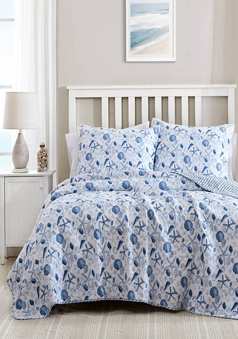 Laura Ashley Sea Whispers Cotton Quilt Set