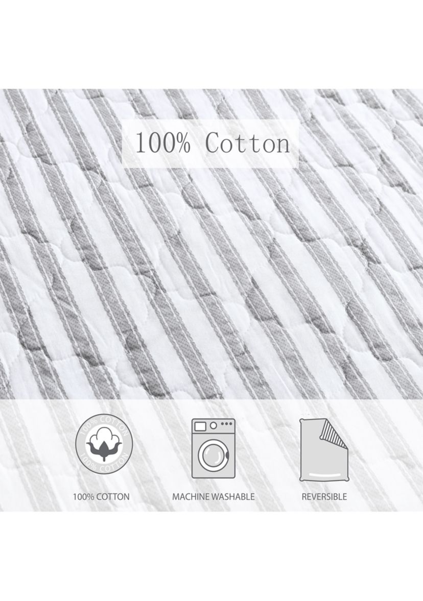 Willow Way Ticking Stripe Cotton Quilt Set