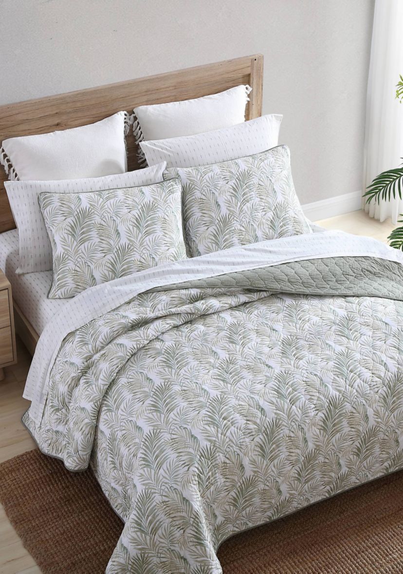 Maui Palm 3-Piece Cotton Quilt Set