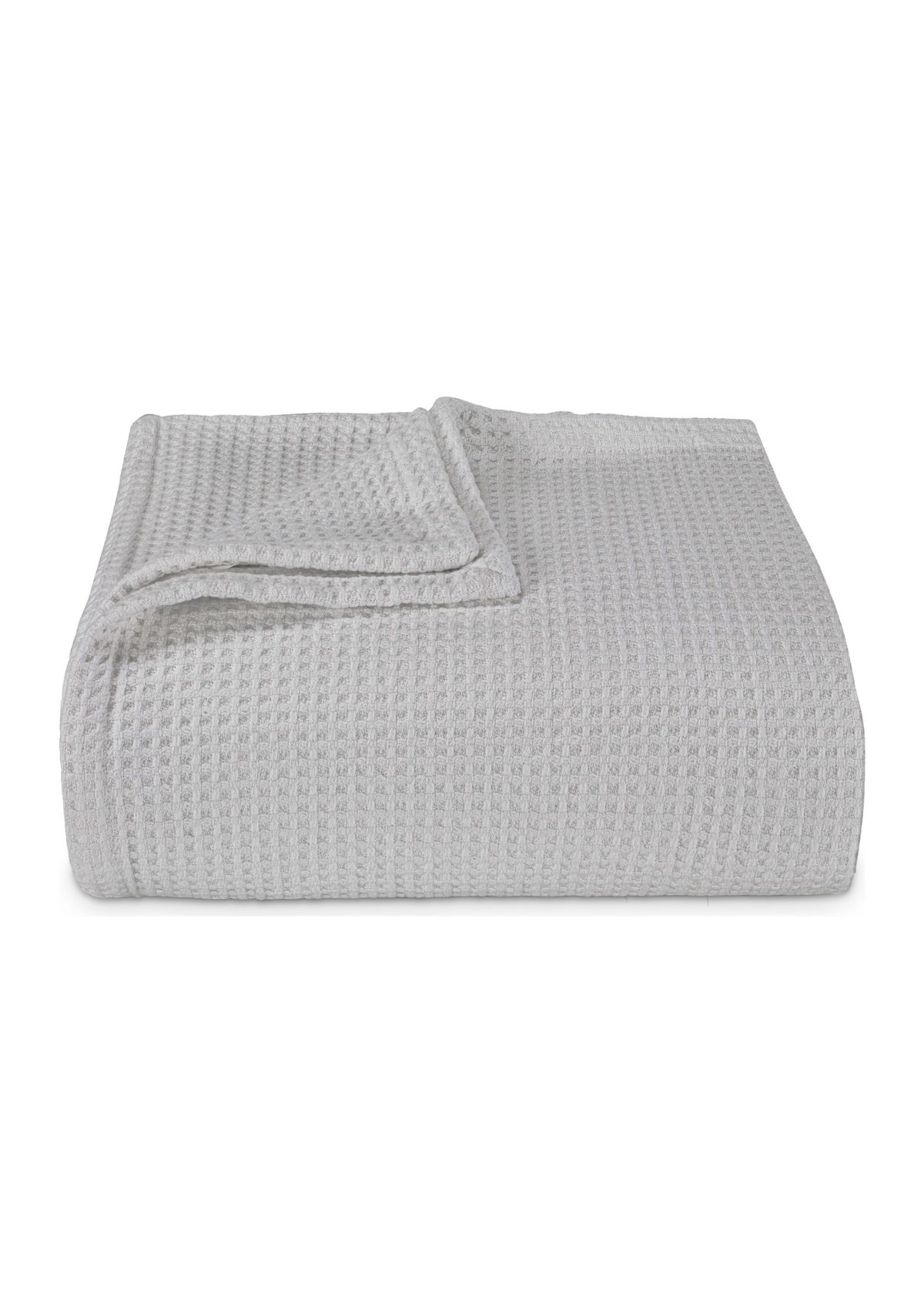 Waffleweave Gray Cotton Blanket
