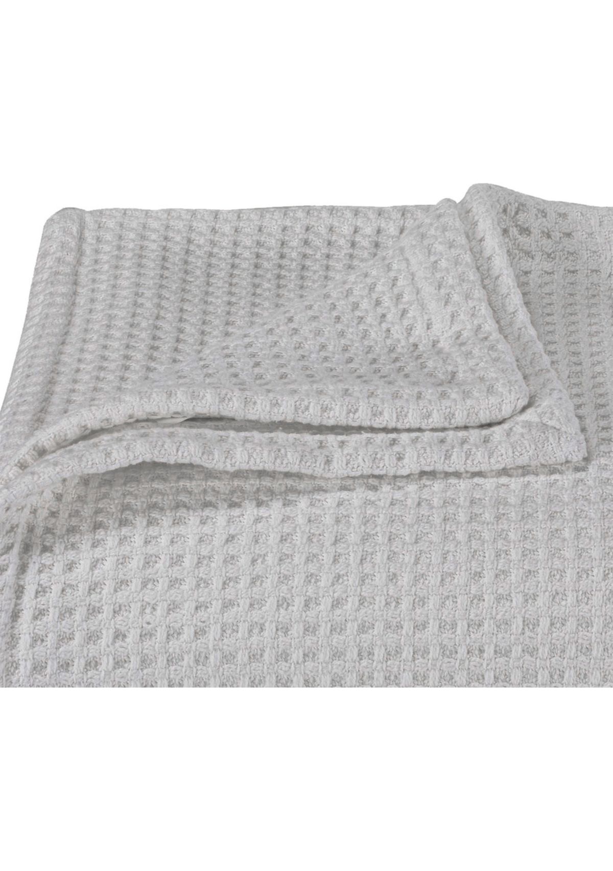 Waffleweave Gray Cotton Blanket