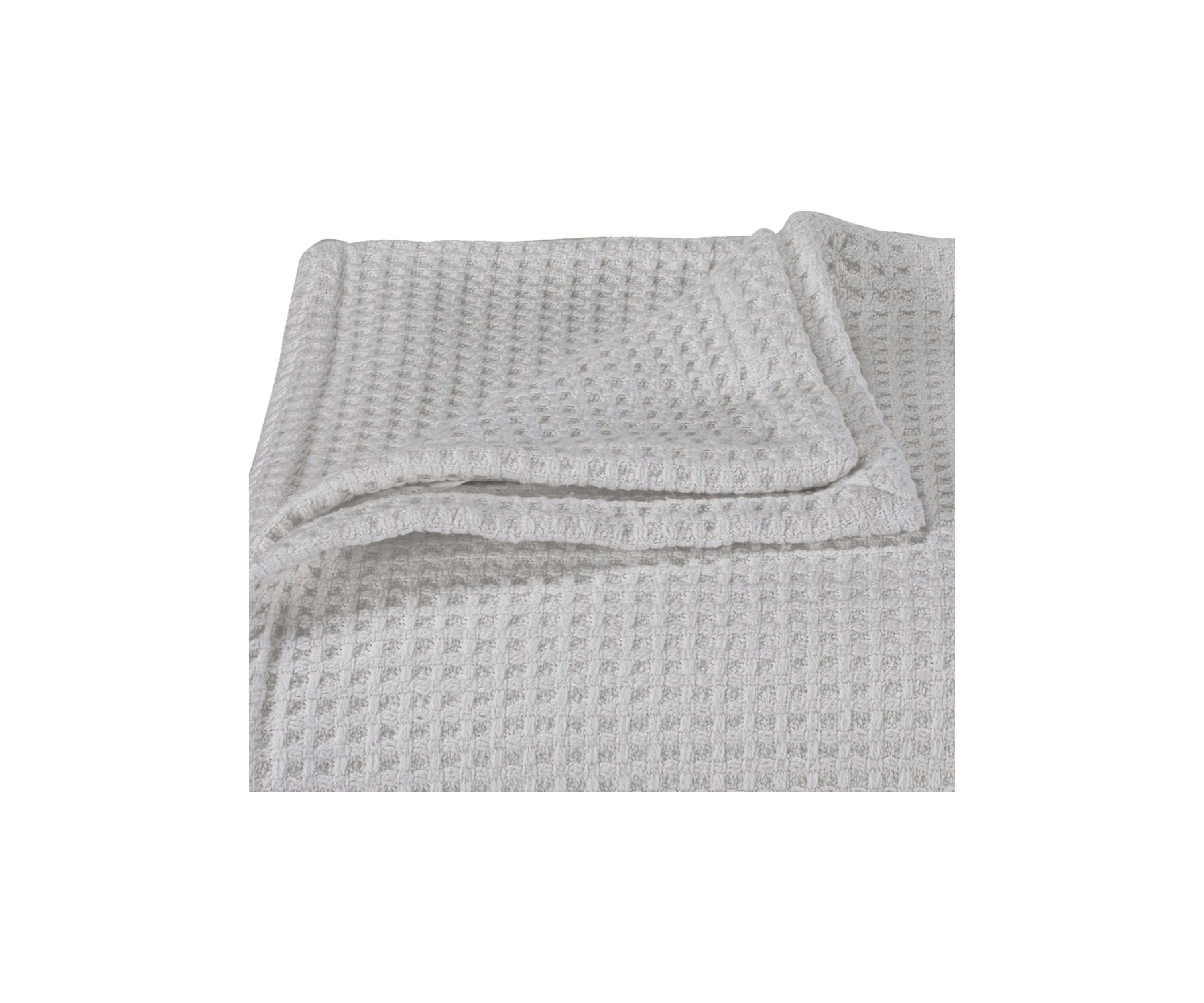 Waffleweave Gray Cotton Blanket