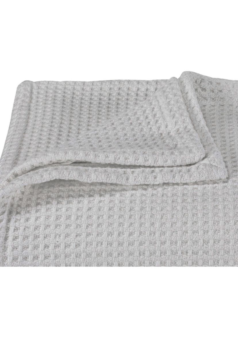 Waffleweave Gray Cotton Blanket