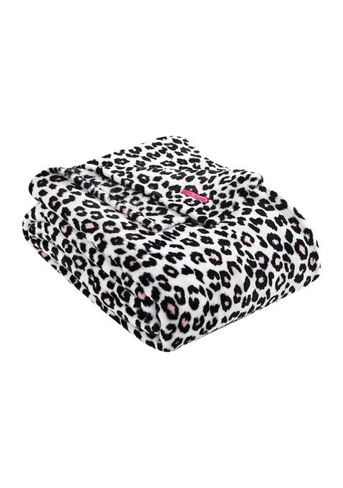 Betsey Johnson Betseys Leopard Pink Plush Blanket