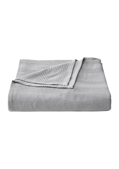Chevron Gray Cotton Blanket