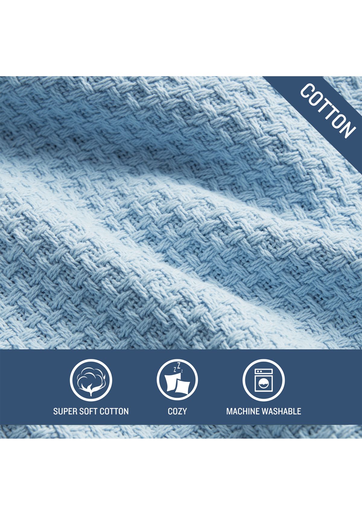 Bahama Coast Blue Cotton Blanket