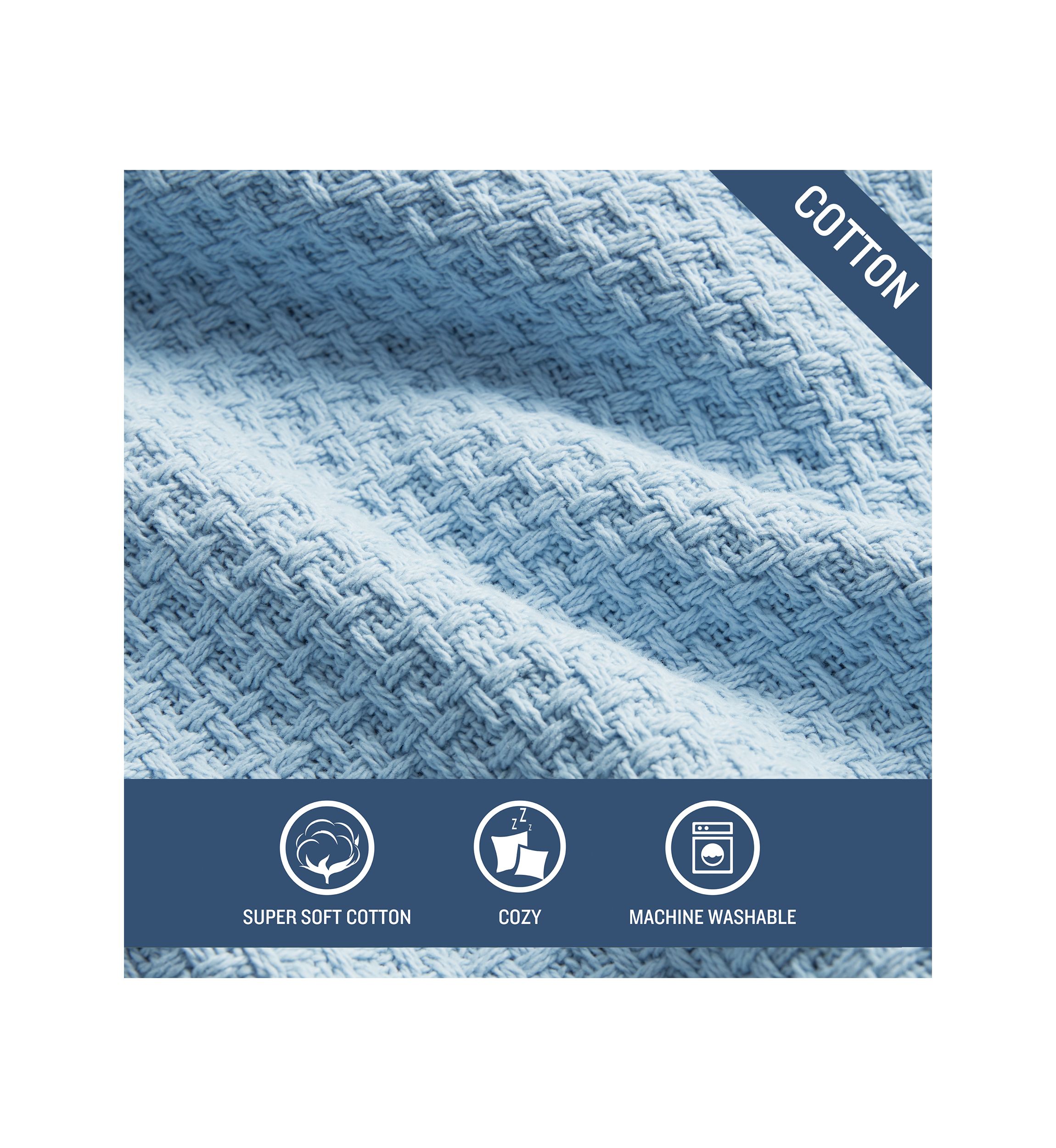 Bahama Coast Blue Cotton Blanket
