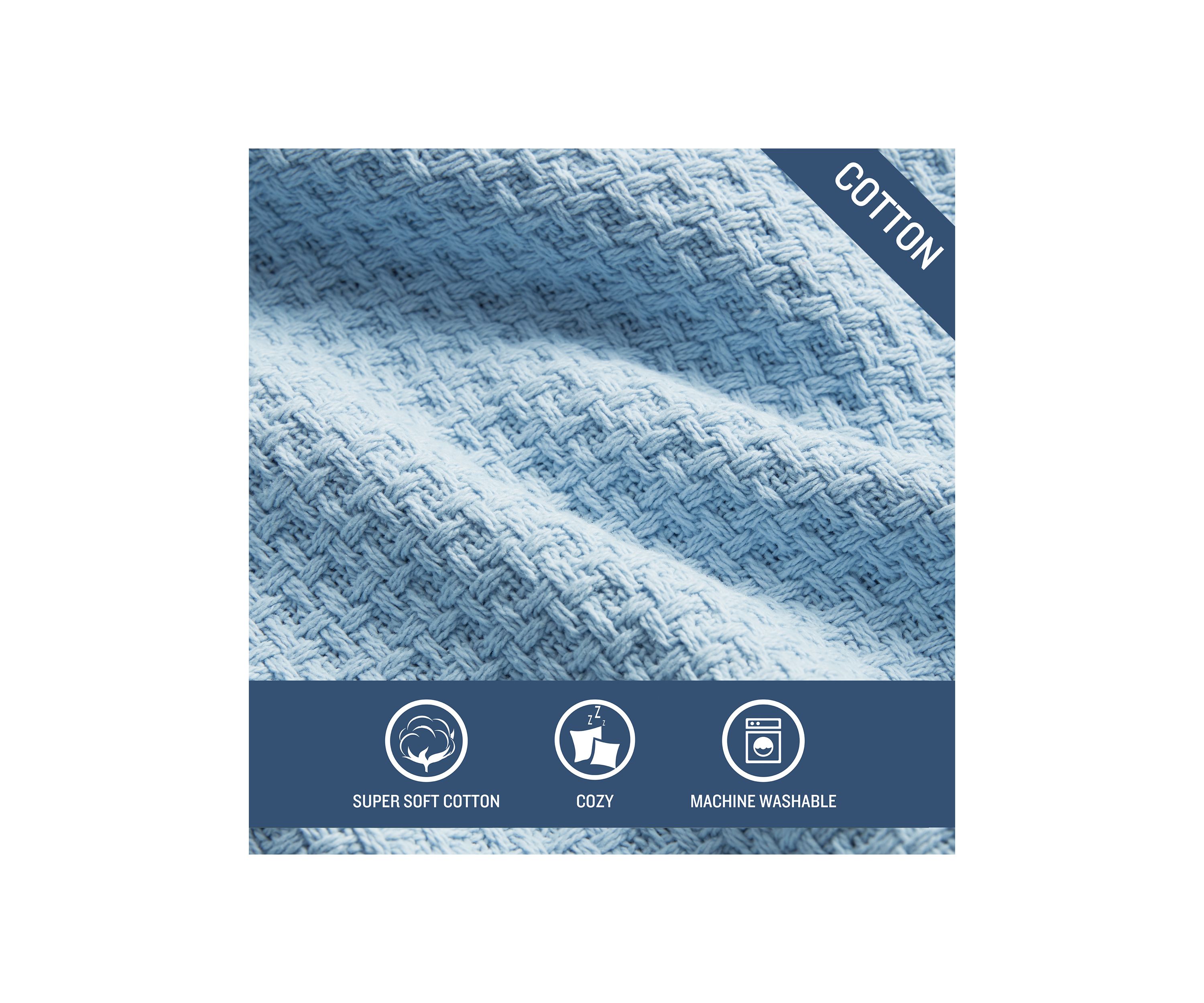 Bahama Coast Blue Cotton Blanket