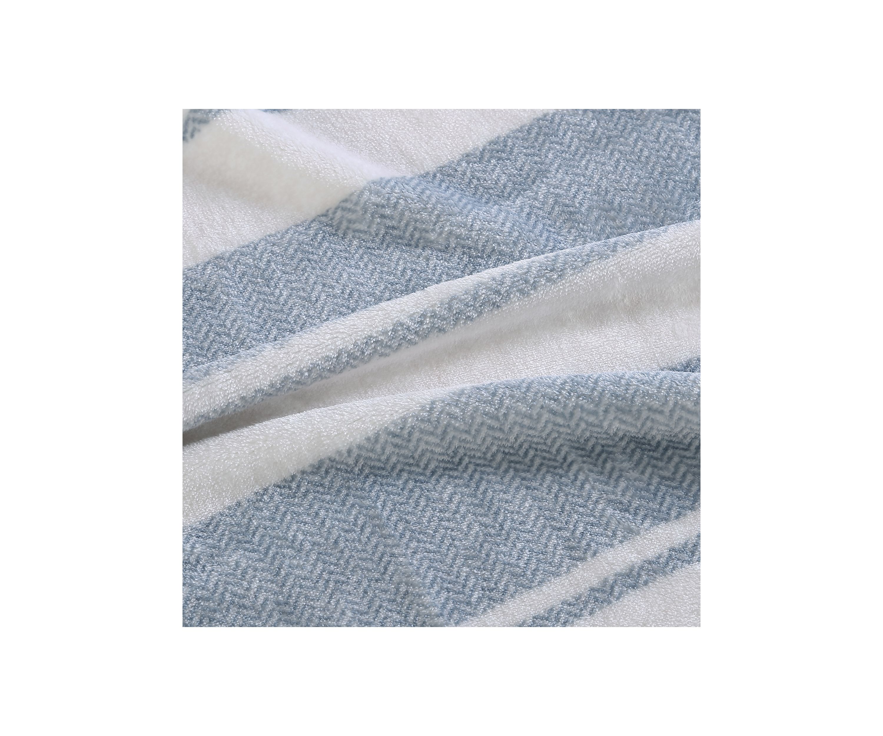 Stones Throw Stripe Gray Plush Blanket