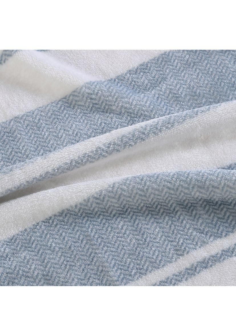 Stones Throw Stripe Gray Plush Blanket