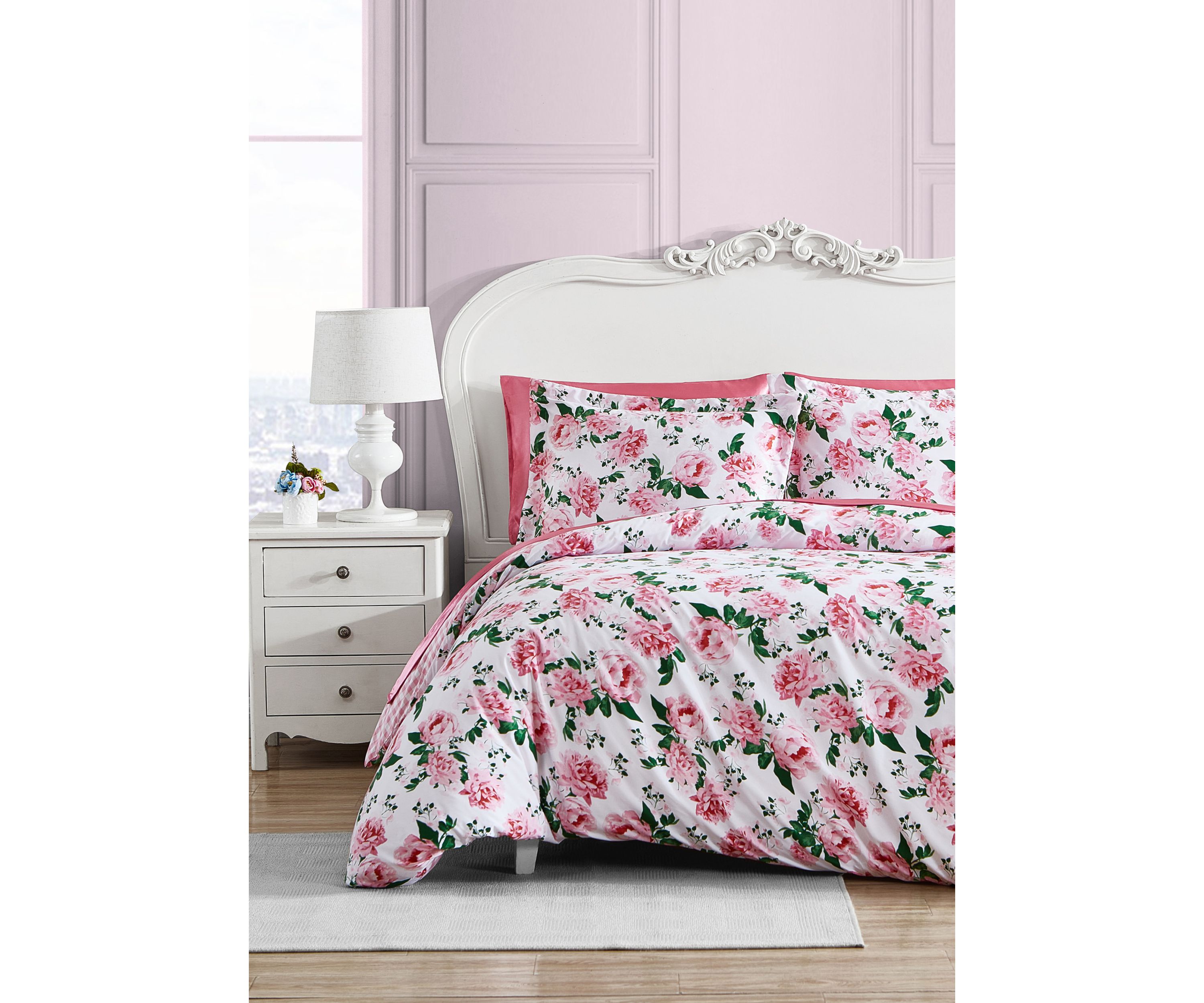 Blooming Roses Cotton Duvet Cover Set