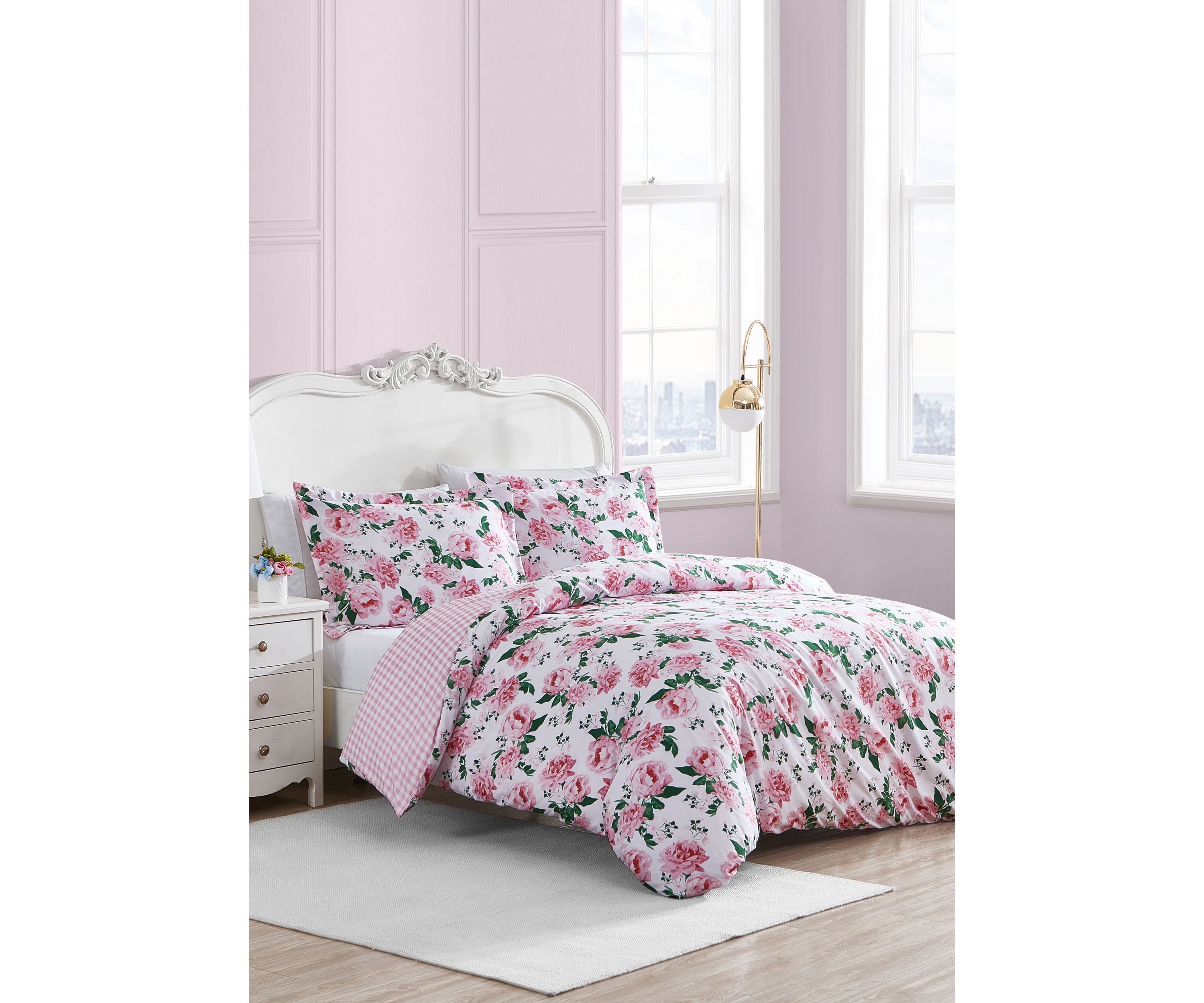 Blooming Roses Cotton Duvet Cover Set