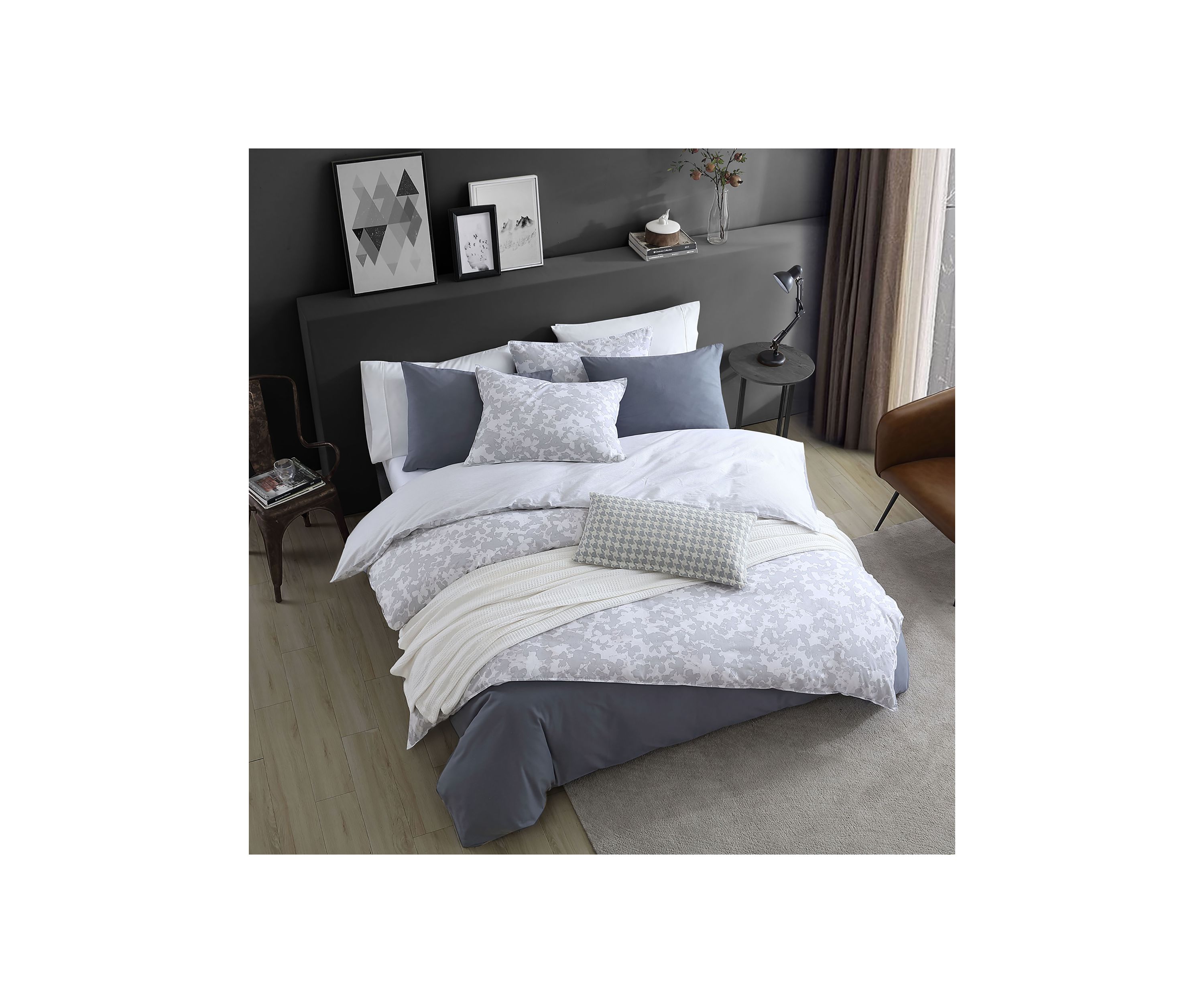 Merrion 3-Piece Geometric Organic Cotton Duvet Cover Set