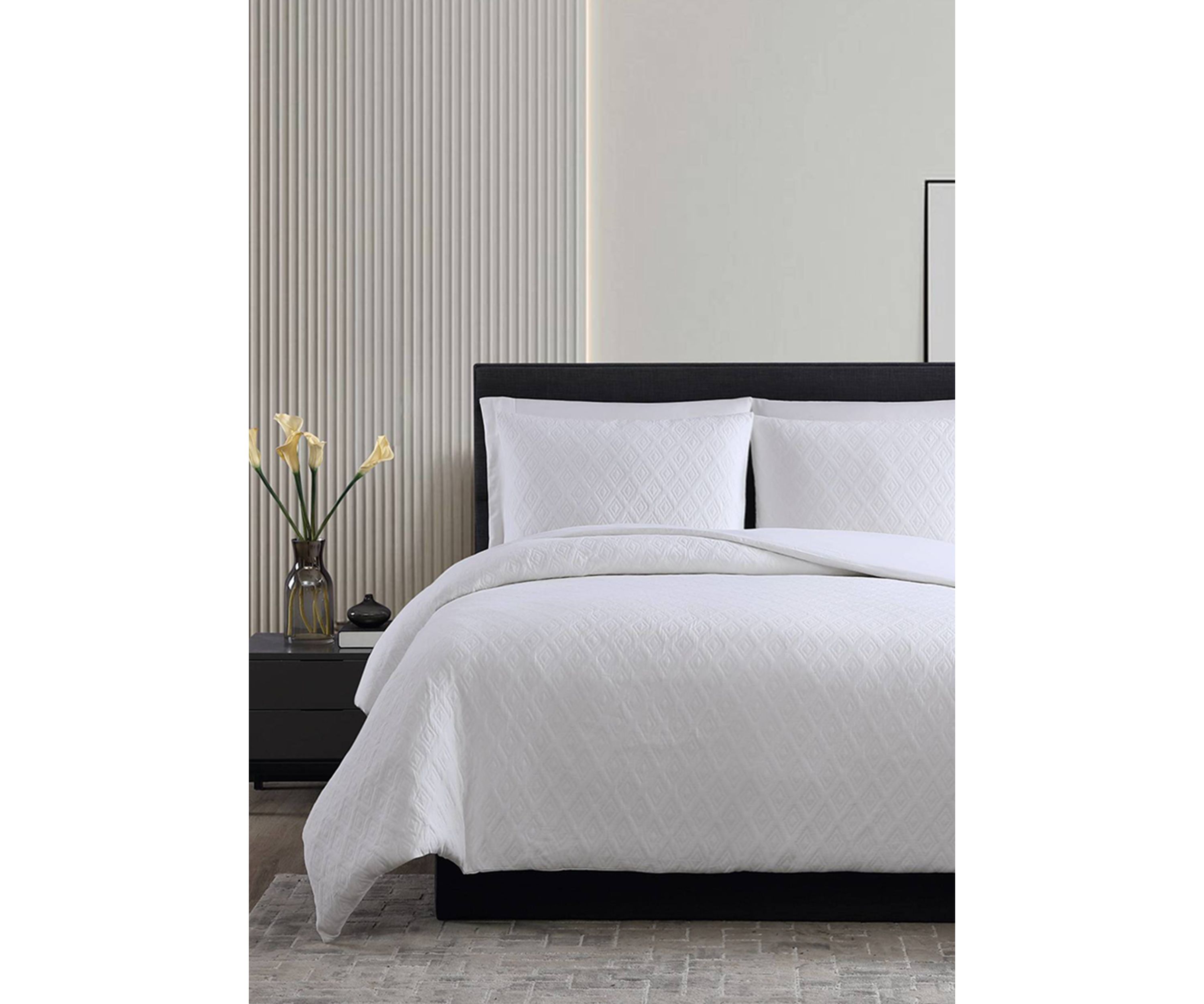 Double Diamond 3-Piece Cotton Blend Duvet Cover Set