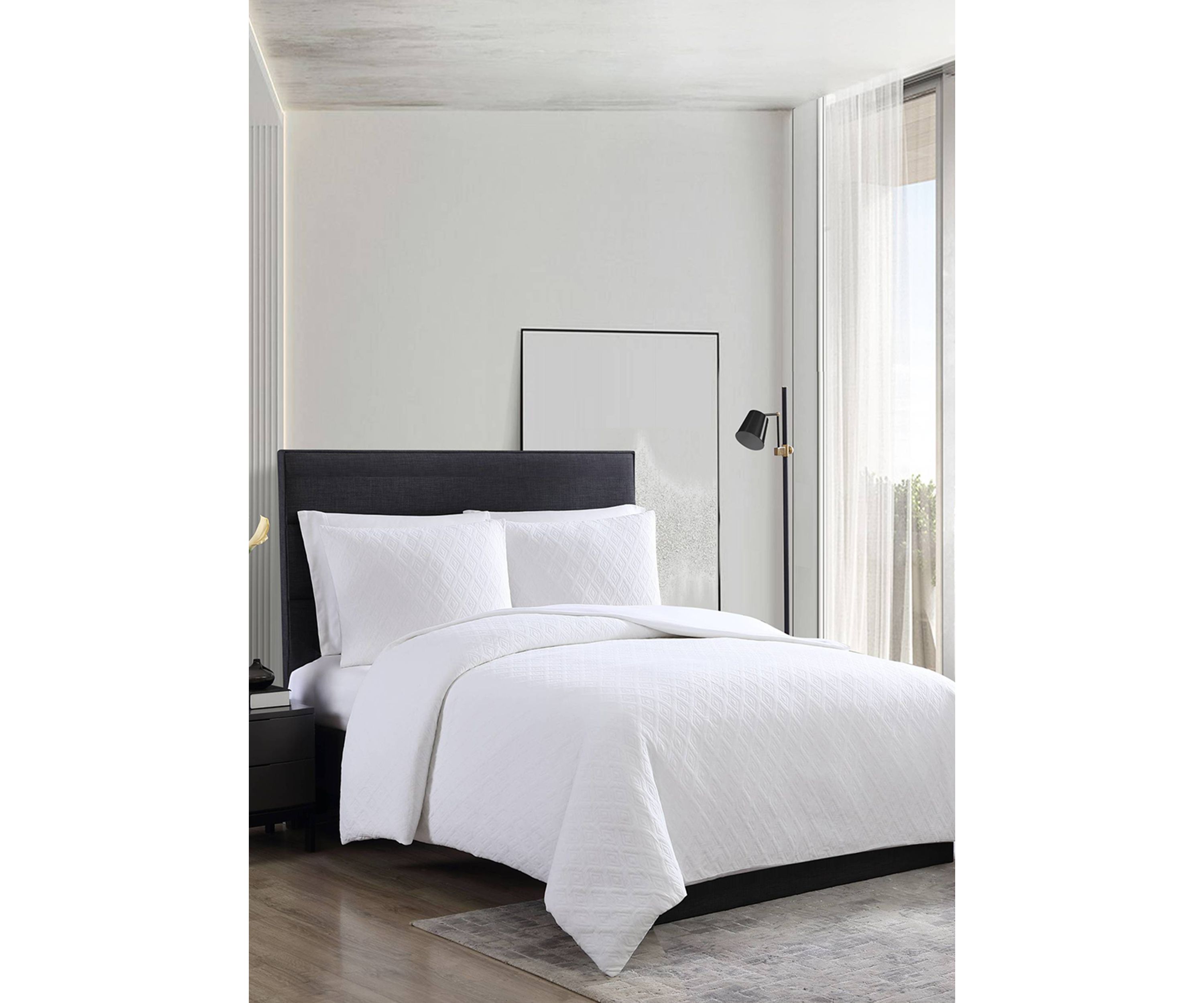 Double Diamond 3-Piece Cotton Blend Duvet Cover Set