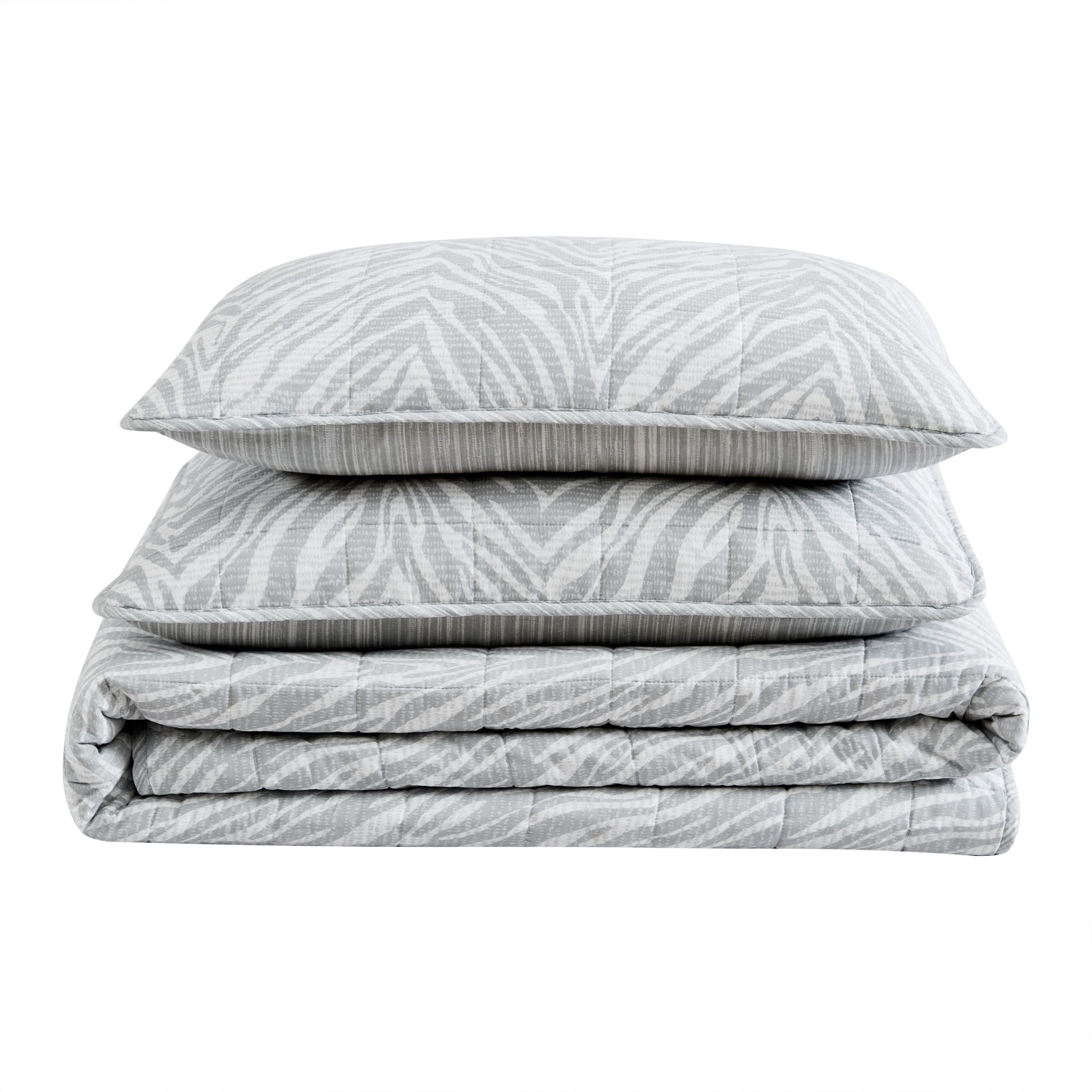 Urban Zebra Cotton Quilt-Sham Set