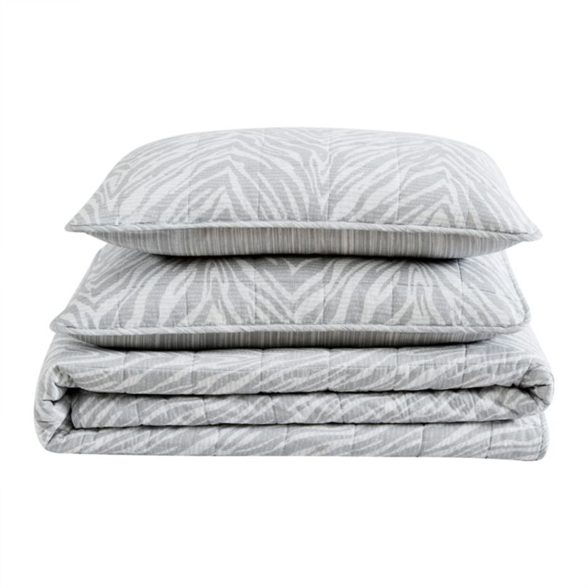 Urban Zebra Cotton Quilt-Sham Set