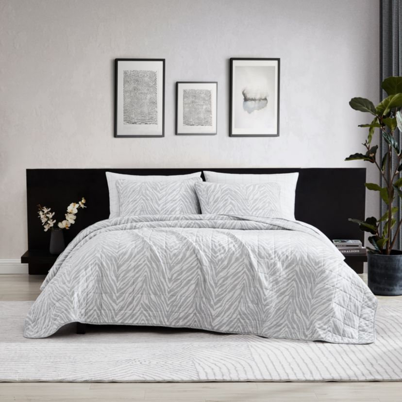 Urban Zebra Cotton Quilt-Sham Set