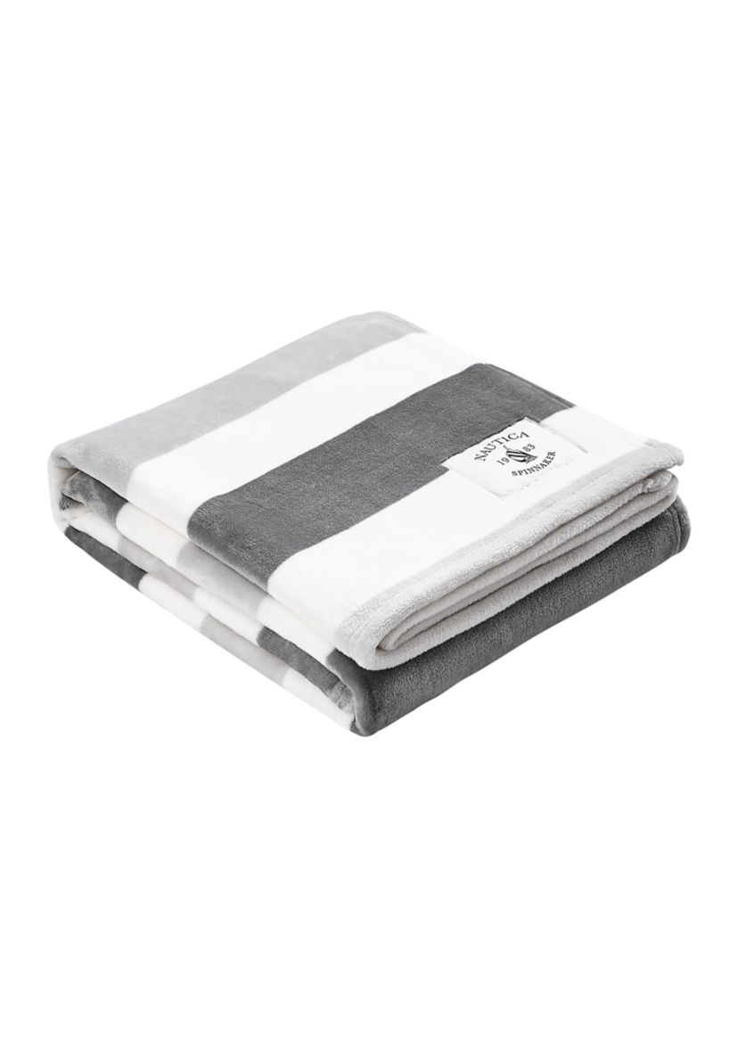 Awning Stripe 1-Piece Ultra Soft Plush Throw Blanket
