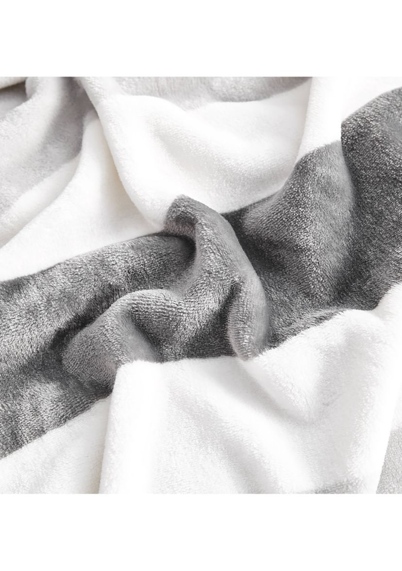 Awning Stripe 1-Piece Ultra Soft Plush Throw Blanket