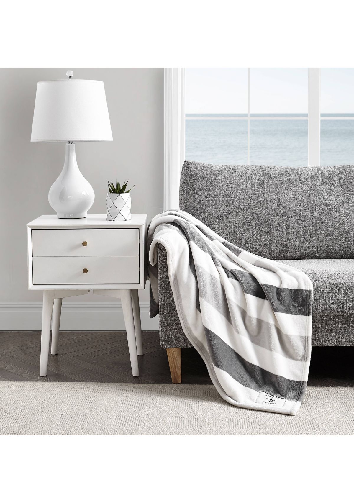 Awning Stripe 1-Piece Ultra Soft Plush Throw Blanket