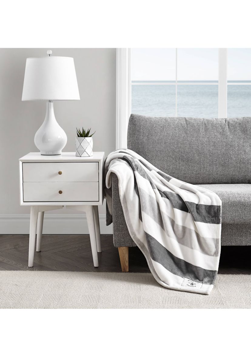 Awning Stripe 1-Piece Ultra Soft Plush Throw Blanket