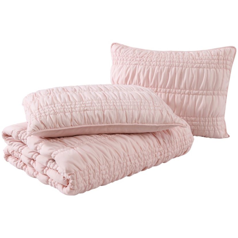 Scrunch Stripe Microfiber Quilt-Sham Set