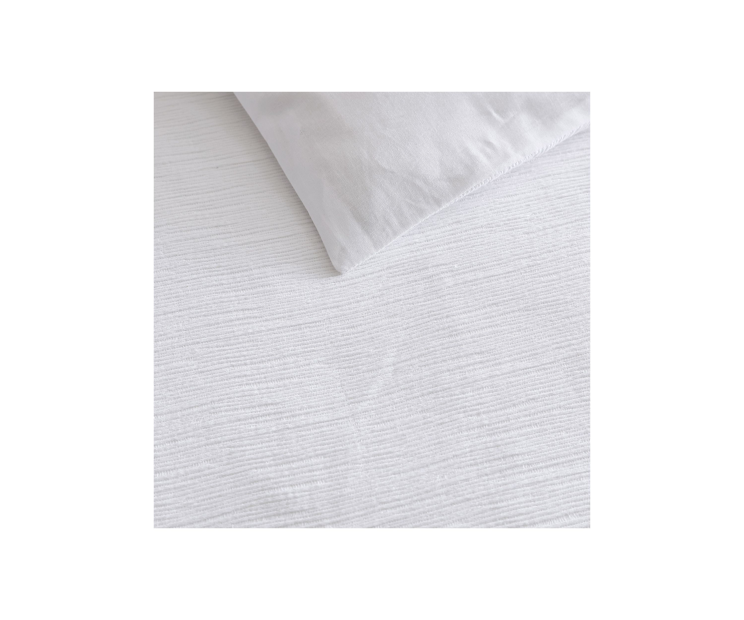 Solid Textured Pleats 3-Piece Cotton Duvet Cover Set