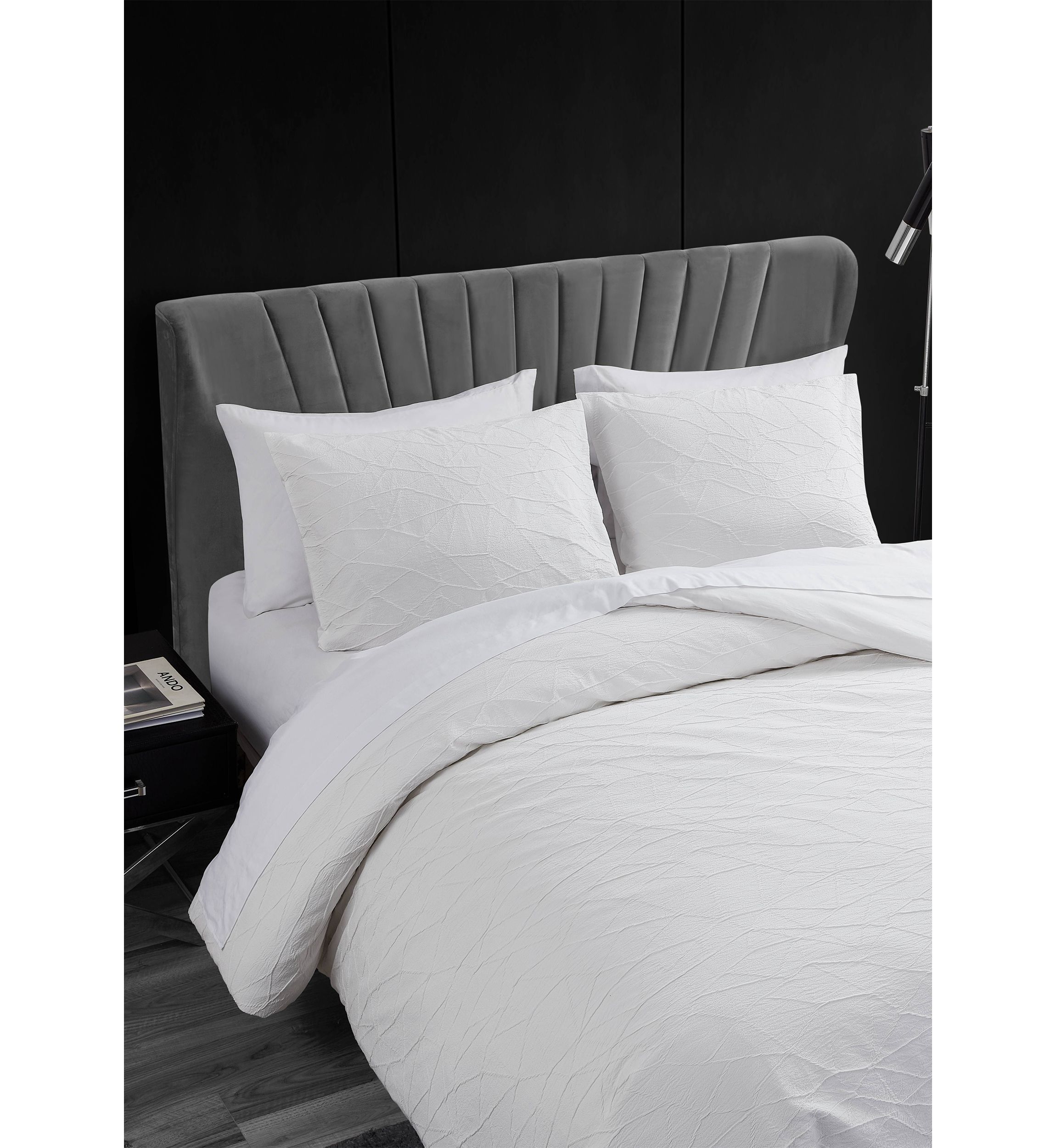 Abstract Crinkle 3-Piece Cotton Blend Duvet Cover Set