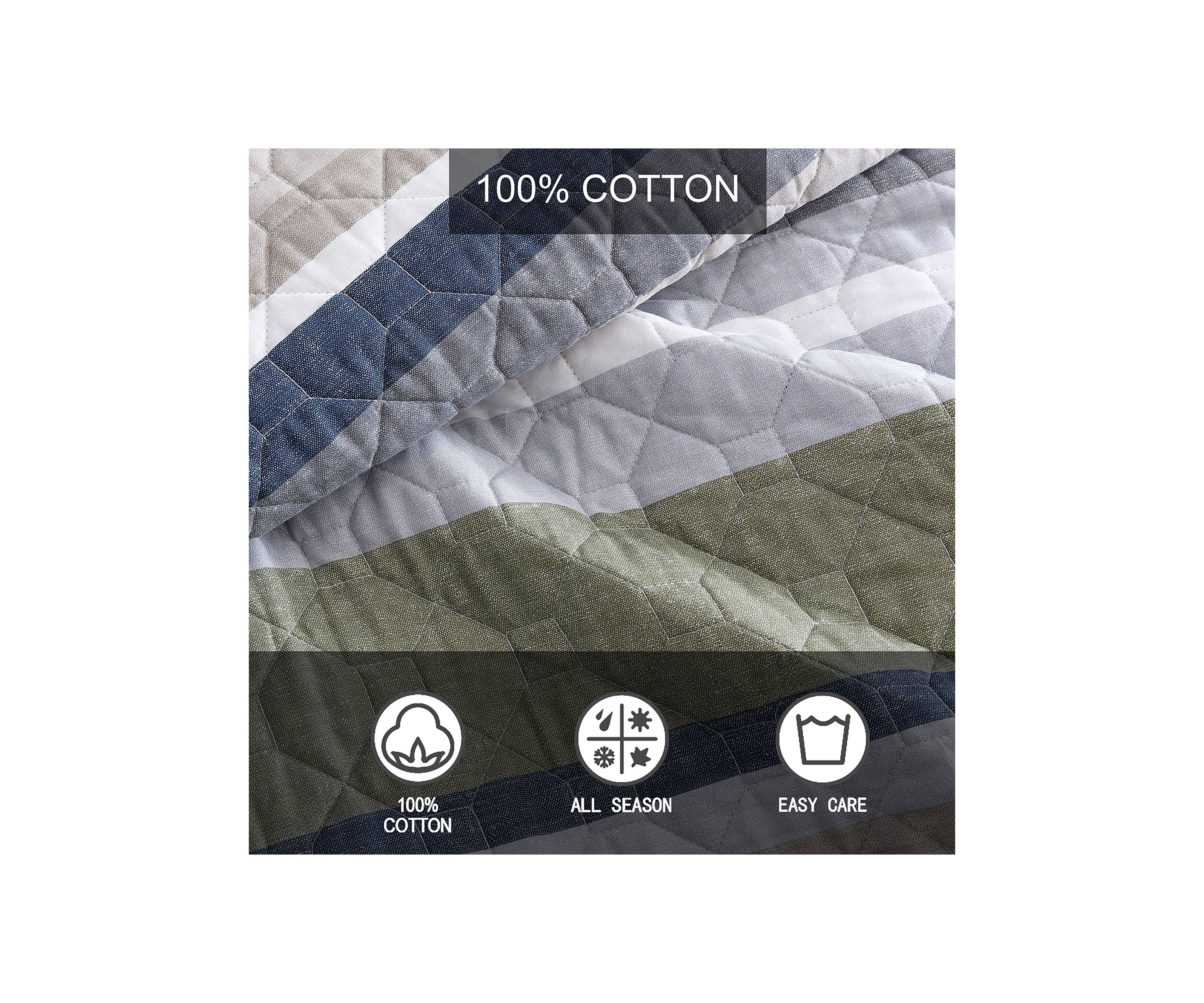 Salmon Ladder 100% Cotton- 2 Piece- Reversible Quilt Set