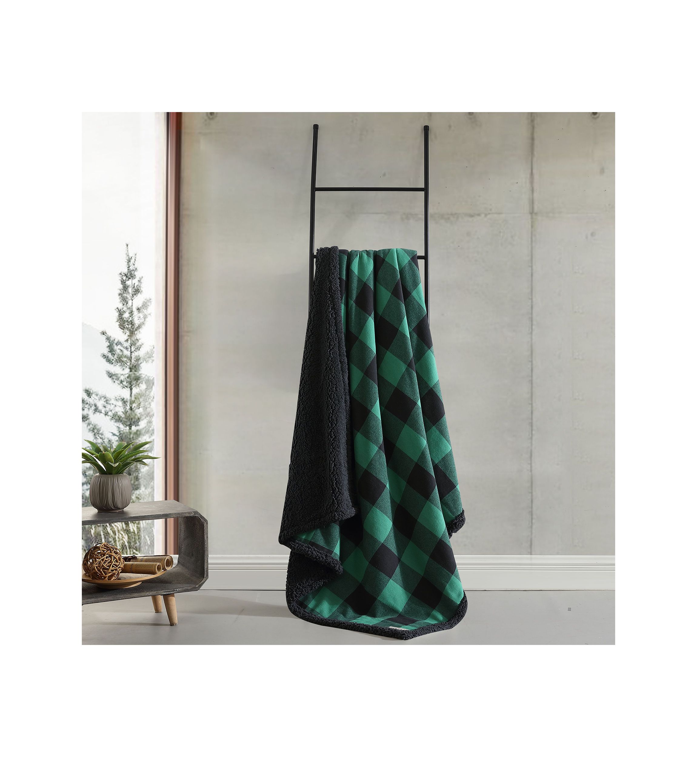 Cabin Plaid Cotton Throw Blanket