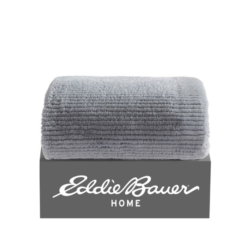 Ribbed Texture Stripe Solid Microfiber Throw Blanket