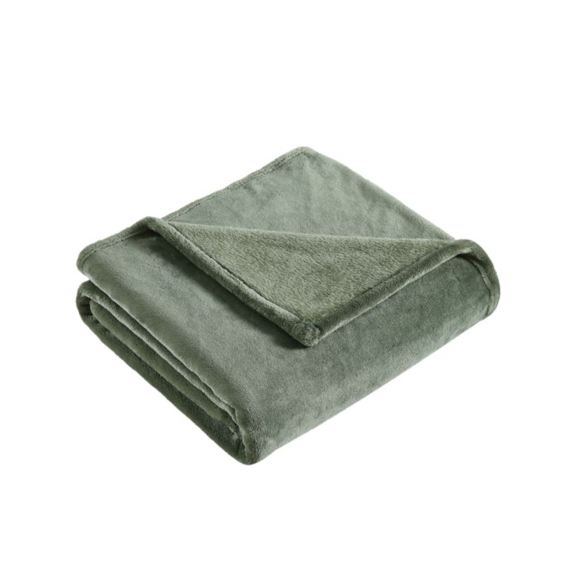 Ultra Lux Plush Solid Plush Reversible Throw Blanket