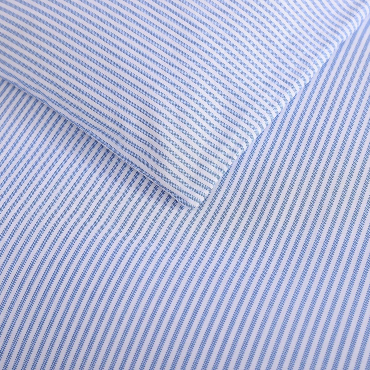Oxford Stripe 100% Cotton Percale 3 Piece Duvet Cover Set