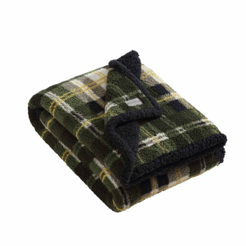 Trailhead Plaid Sherpa Reversible Throw Blanket