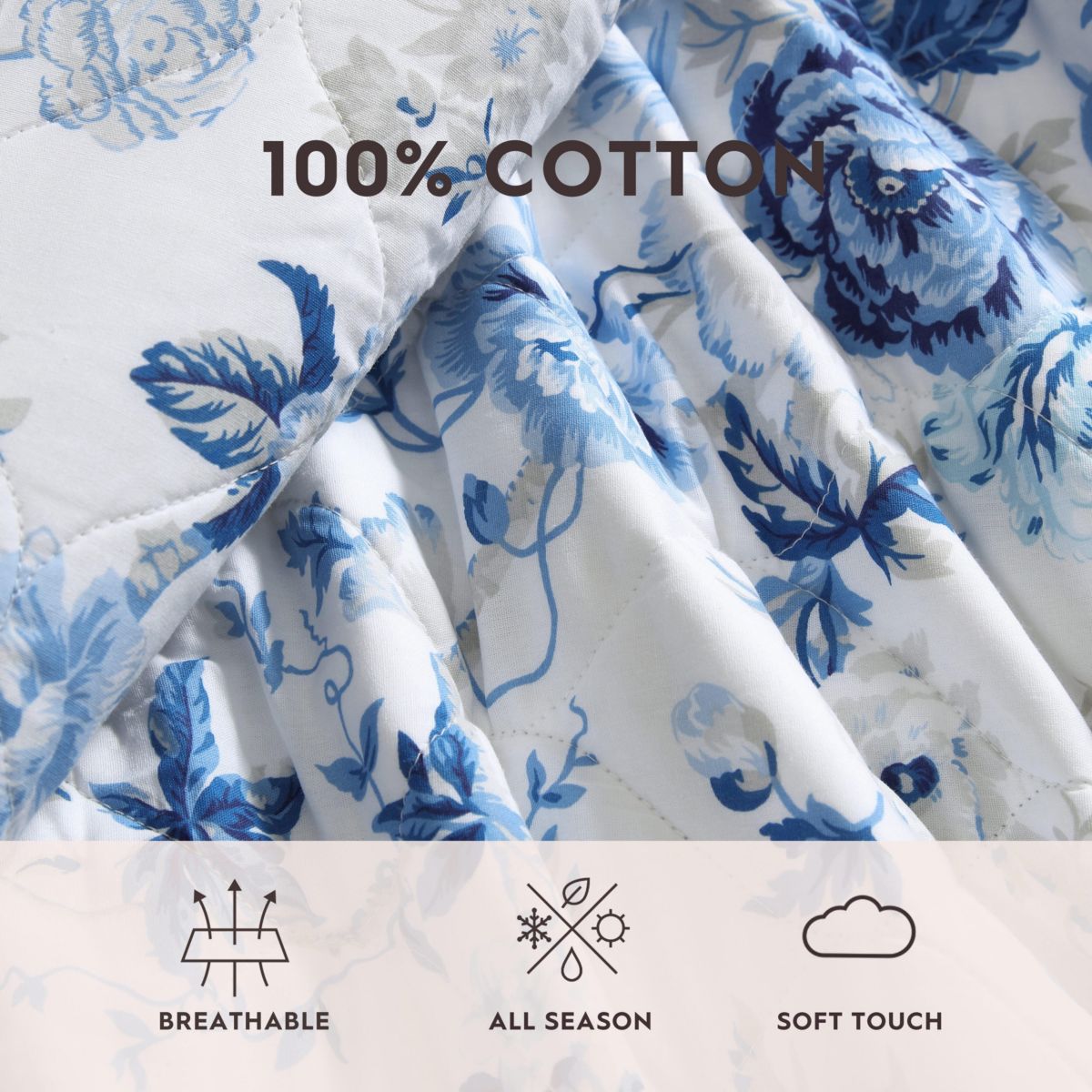 Breezy Floral Cotton Quilt-Sham Set