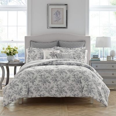 Laura Ashley Annalise Floral 100% Cotton - 7 Piece- Duvet Cover Bonus ...