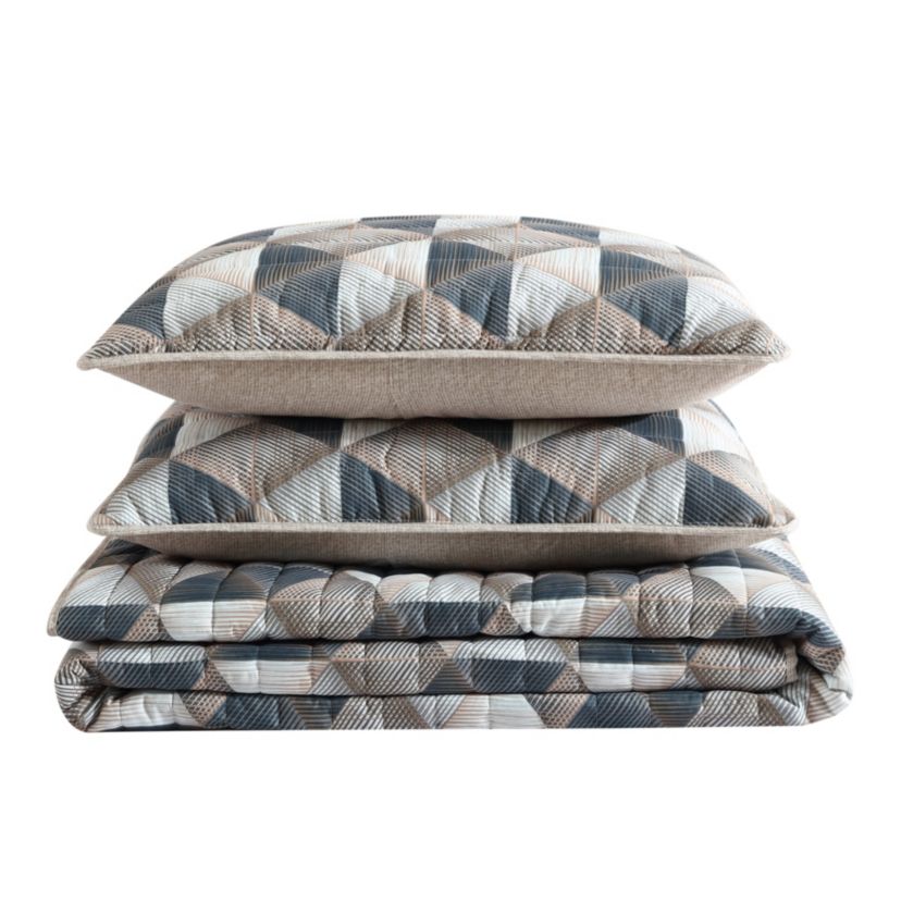 Gridwork Microfiber Quilt-Sham Set