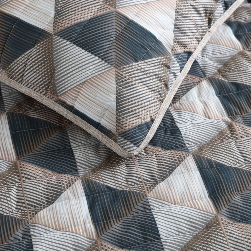 Gridwork Microfiber Quilt-Sham Set