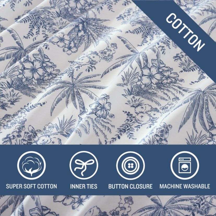 Pen And Ink 100% Cotton Percale- 3 Piece- Duvet Cover Set