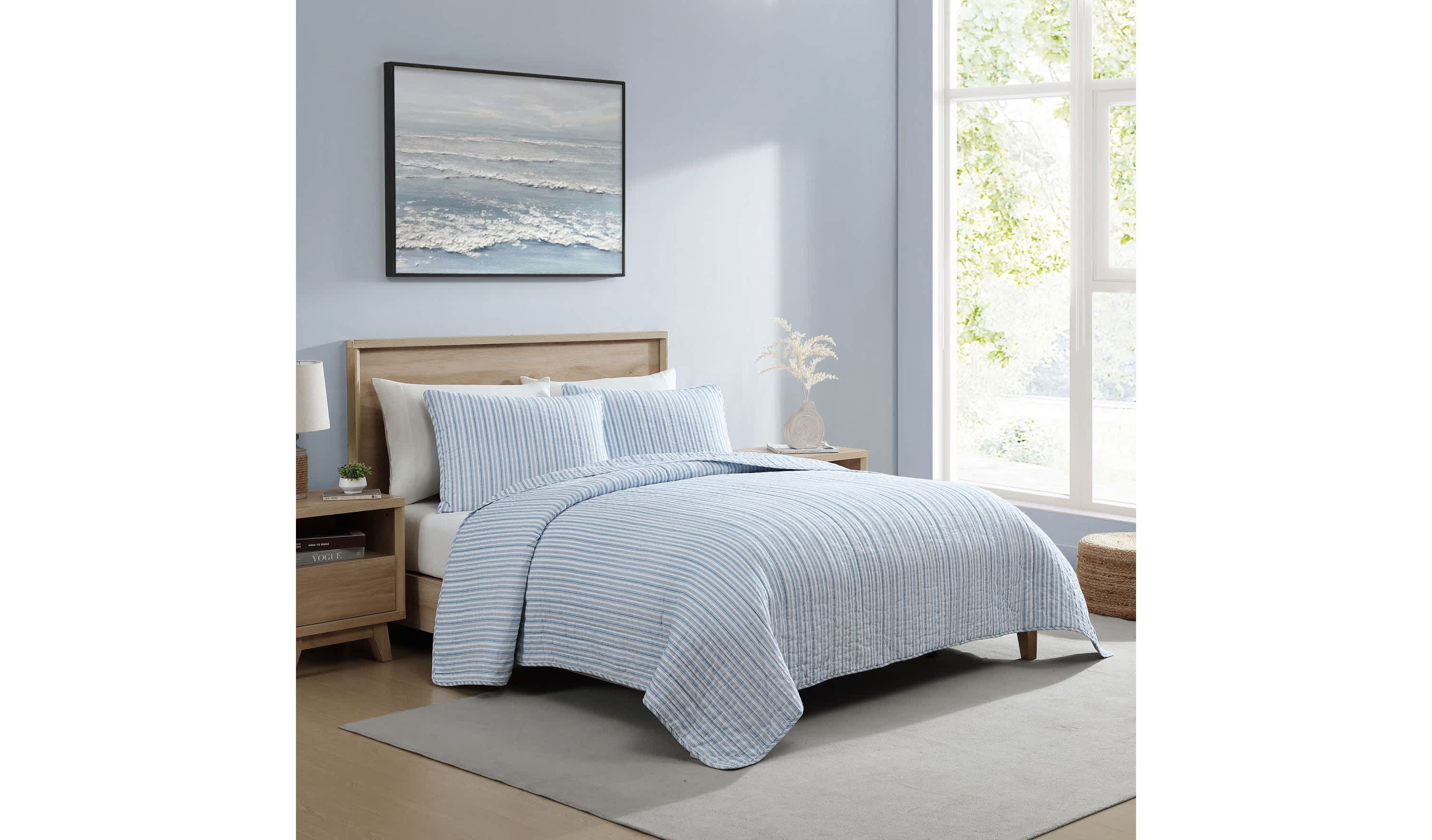 Coleridge Stripe 100% Cotton Quilt-Sham