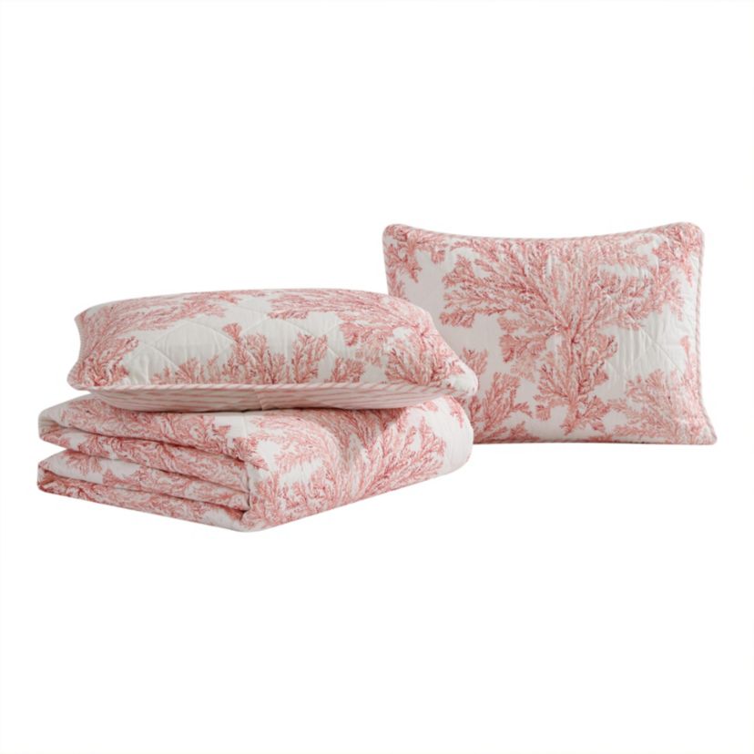 Coral Garden 100% Cotton Quilt-Sham Set