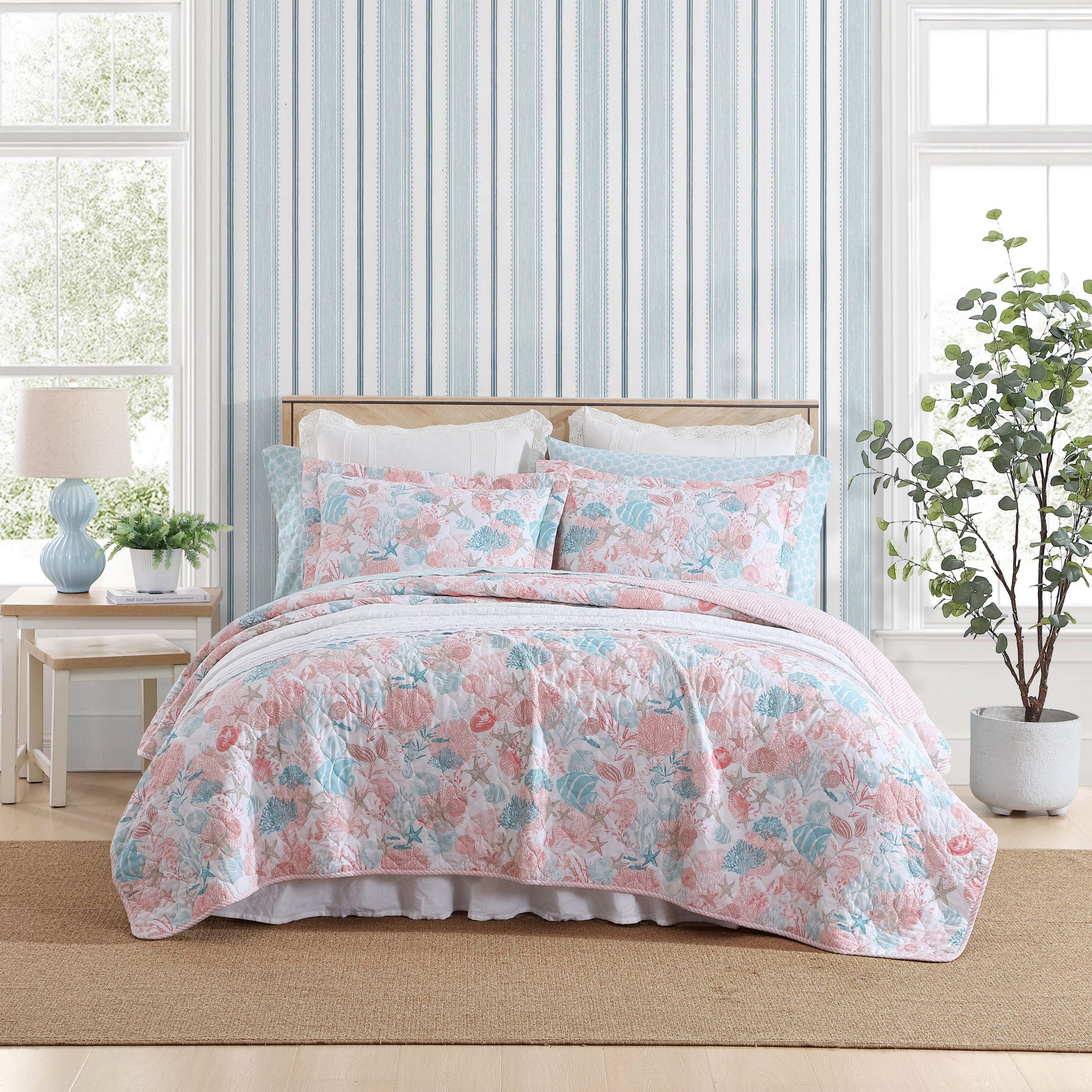 Swimtime 100% Cotton Quilt-Sham Set