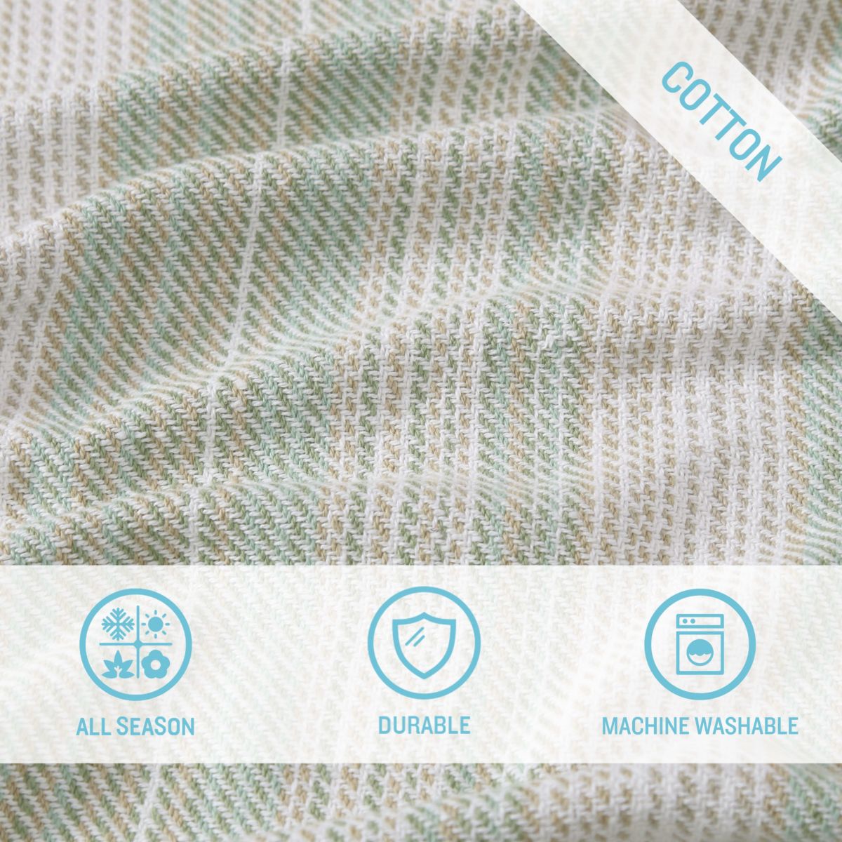 Sandy Shore Stripe 100% Cotton Blanket