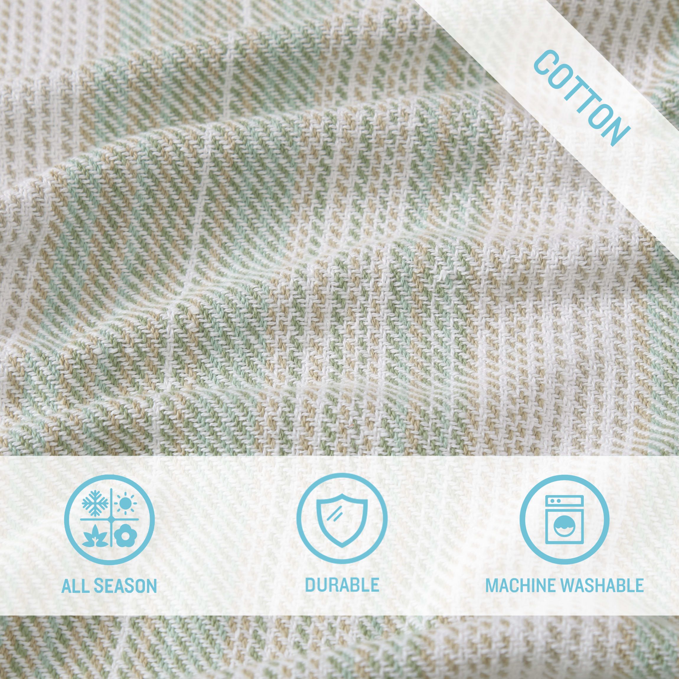 Sandy Shore Stripe 100% Cotton Blanket