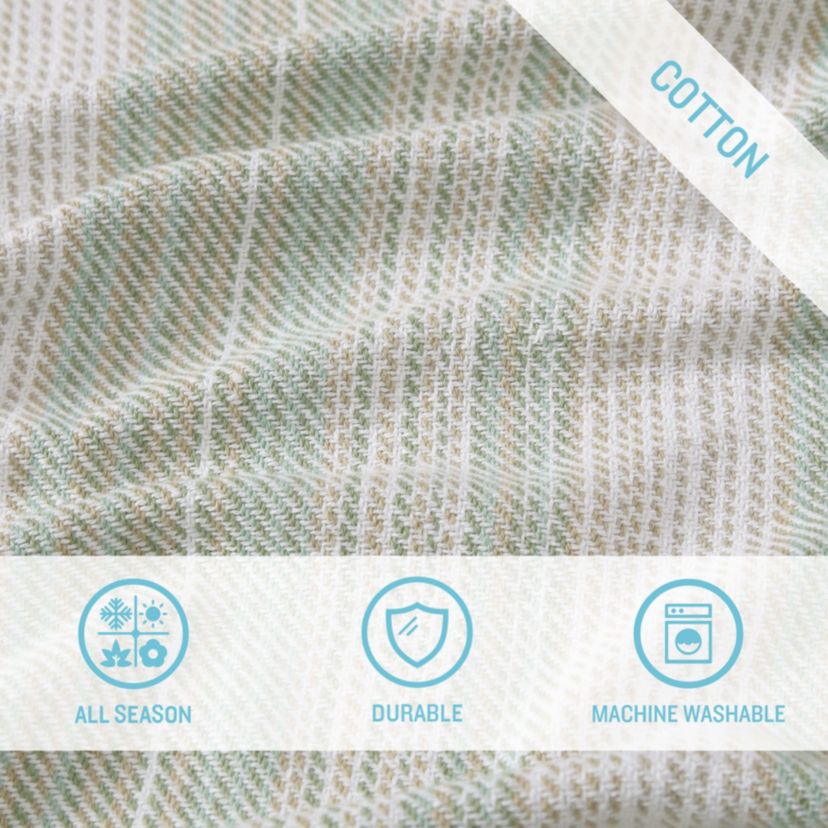 Sandy Shore Stripe 100% Cotton Blanket