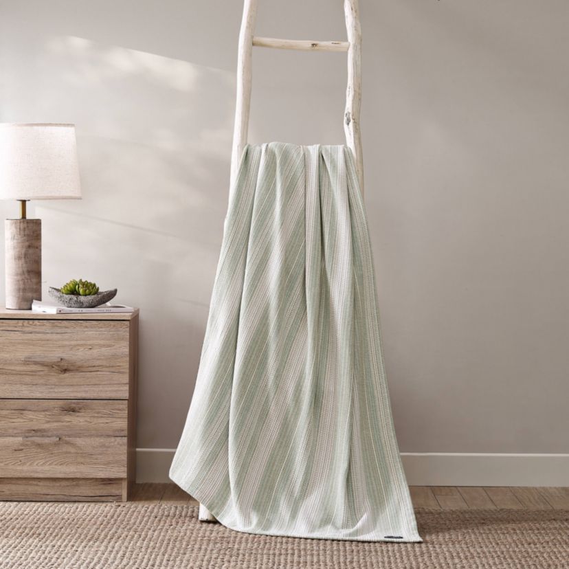 Sandy Shore Stripe 100% Cotton Blanket