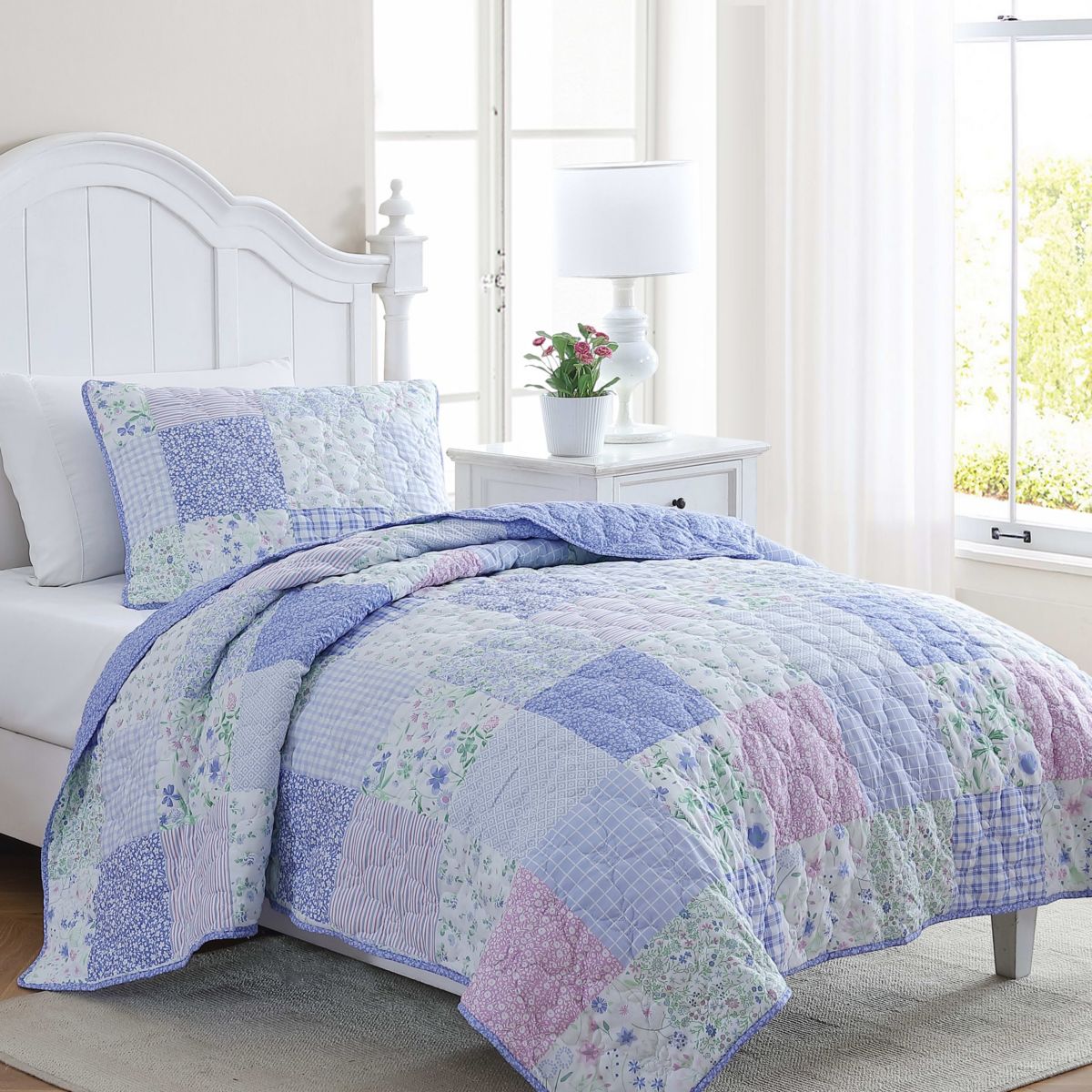 Parker Patchwork Microfiber Quilt-Sham Set